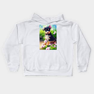 Watercolor doberman Kids Hoodie